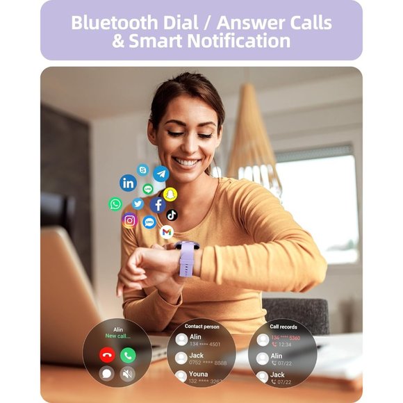 Parsonver Smart Watch for Android iPhone with Bluetooth Touch Screen Women Watch main image 6